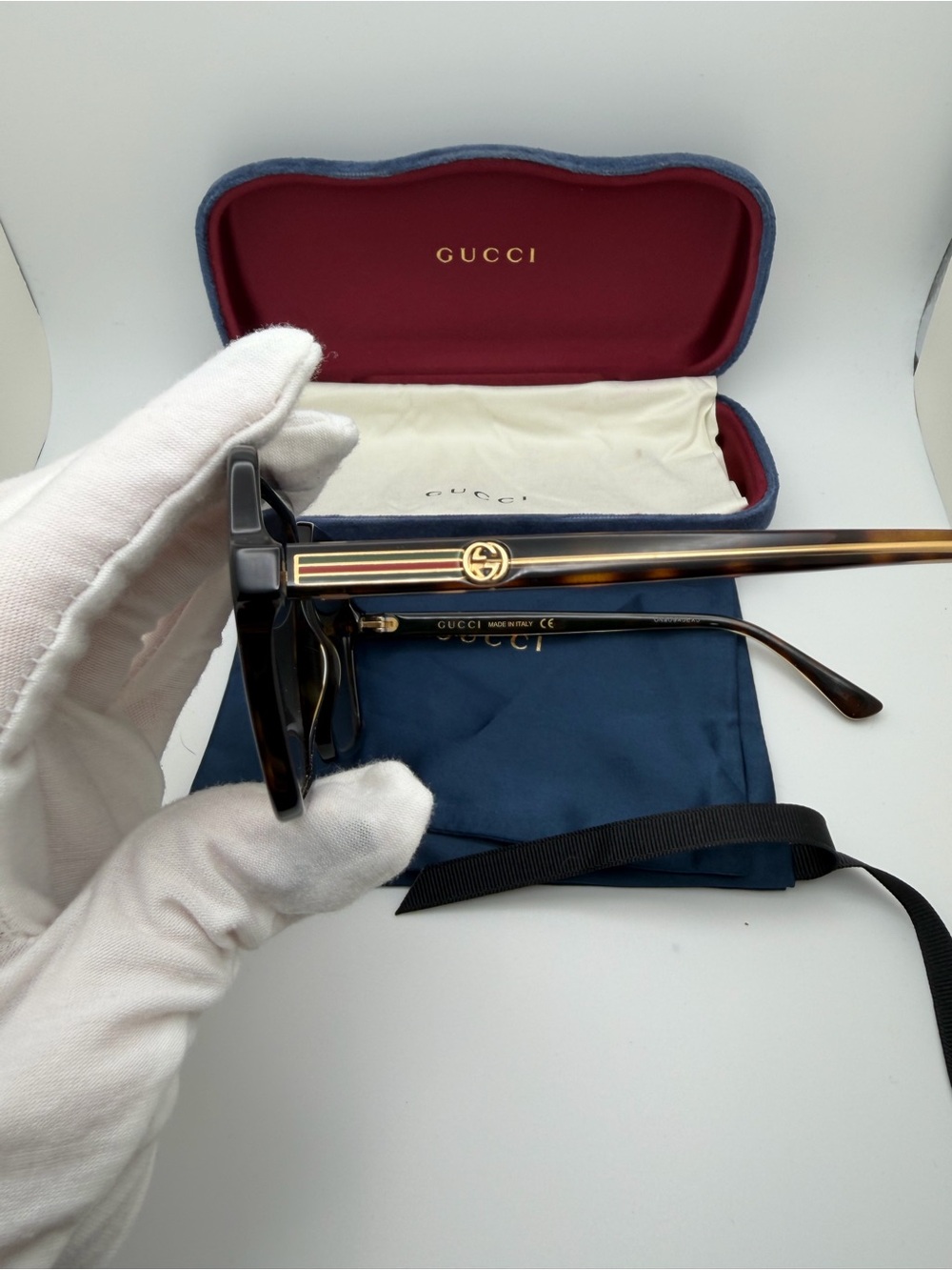 GUCCI GG0375S 002 Square Oversized Tortoise Shell Sunglasses Gradient Brown Lens - Picture 3 of 11